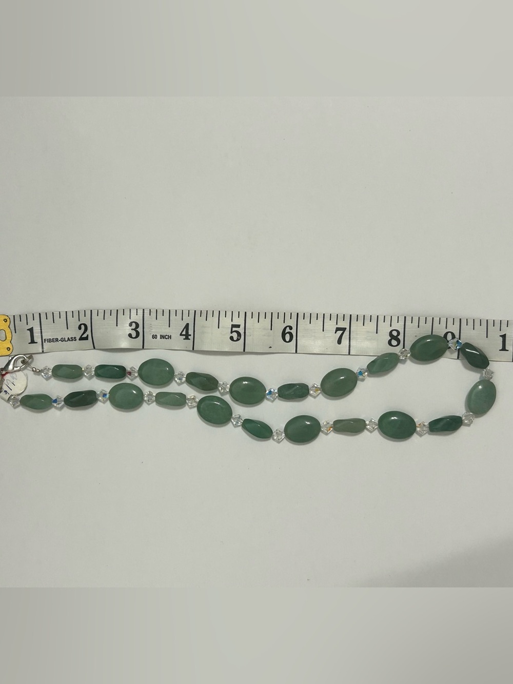 Green Beaded Necklace with Crystal Accents - Women Jewelry